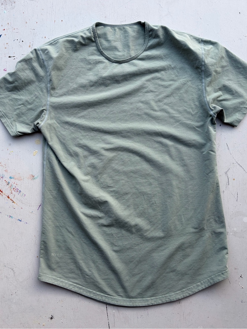 Men's BYLT T-Shirt Green Drop Cut M Casual City Athleisure Minimalist Active